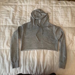 Gray cropped hoodie